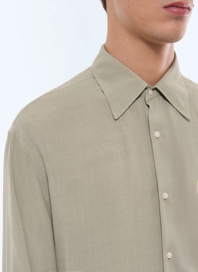 Chemise col hirondelle en viscose Vert sauge