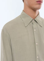 Chemise col hirondelle en viscose Vert sauge