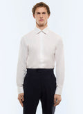Chemise col courbe en twill de coton Blanc
