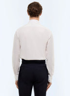 Chemise col courbe en twill de coton Blanc