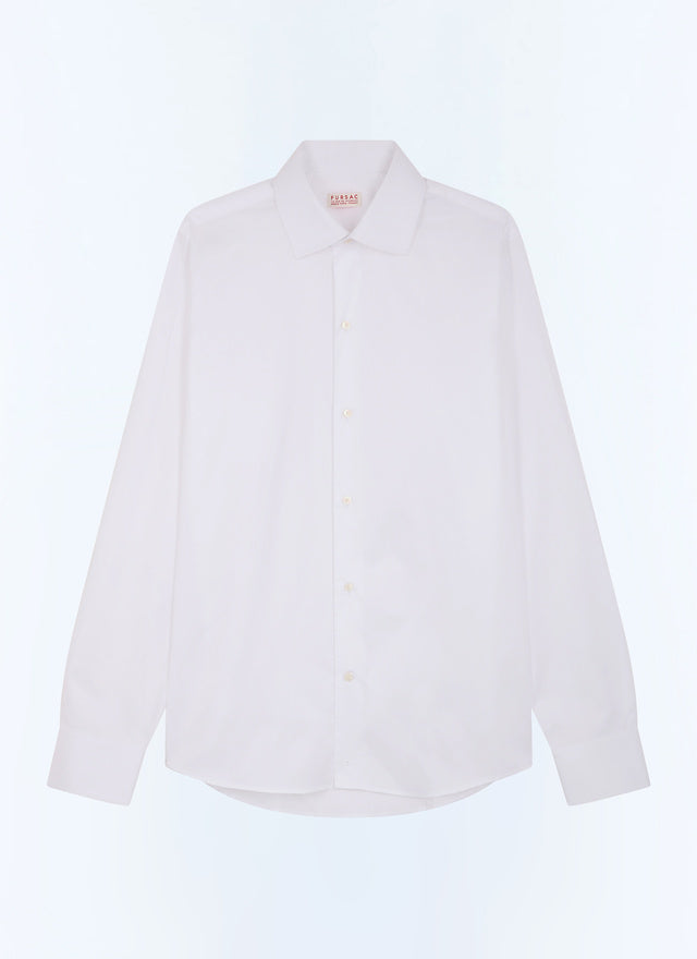 Chemise col courbe en twill de coton Blanc