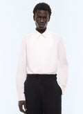 Chemise plastron nid d'abeille en coton Blanc