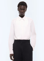 Chemise plastron nid d'abeille en coton Blanc