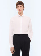 Chemise col cassé en twill de coton BLANC