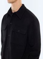 Surchemise en lainage fin Noir