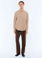 Chemise en flanelle de coton - cachemire Camel