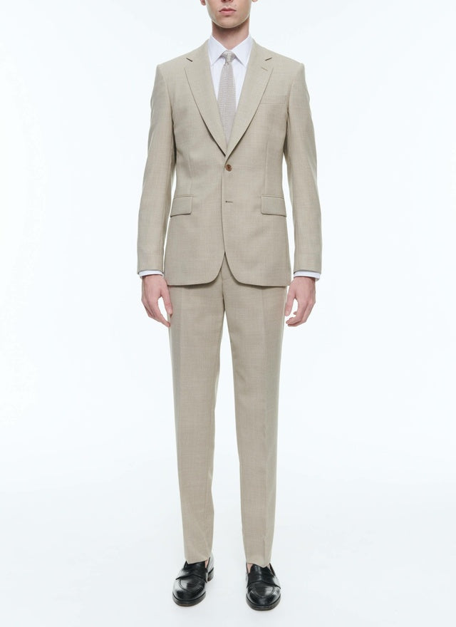 Costume en toile de laine beige Beige