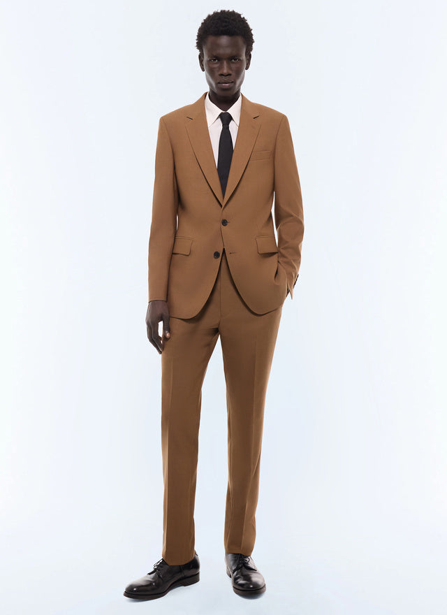 Costume en laine vierge Camel