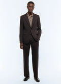 Costume en toile de lin et laine Marron