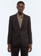 Costume en toile de lin et laine Marron