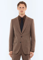 Costume en laine à micro-motif Mocha