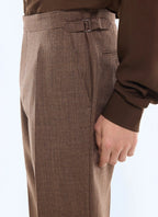 Costume en laine à micro-motif Mocha