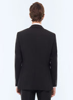 Costume grande taille en laine fresco Noir