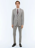 Costume ajusté twill de laine fil à fil Gris clair - Effet chiné