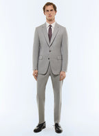 Costume ajusté twill de laine fil à fil Gris clair - Effet chiné