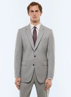 Costume ajusté twill de laine fil à fil Gris clair - Effet chiné