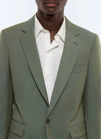 Costume ajusté en twill de laine Vert anglais - Reflets lumineux bleutés