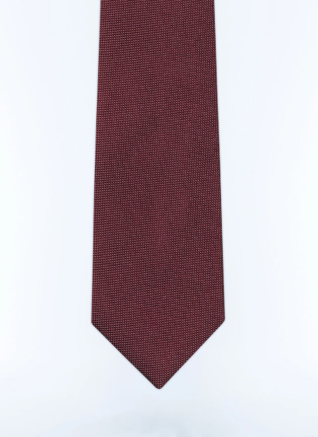 Cravate bordeaux en Jacquard de soie Bordeaux - Plumetis