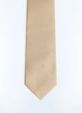 Cravate en satin de soie matte uni Beige