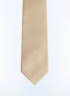 Cravate en satin de soie matte uni Beige