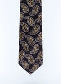 Cravate en soie à motif paisley Bleu marine - Motif paisley Cyprès