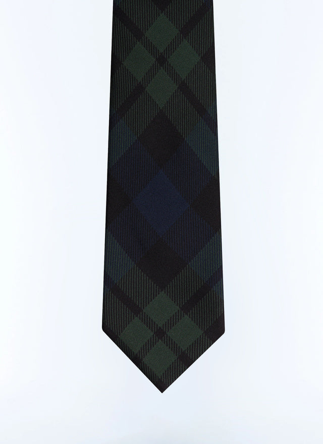 Cravate en soie à motif tartan Motif tartan vert anglais