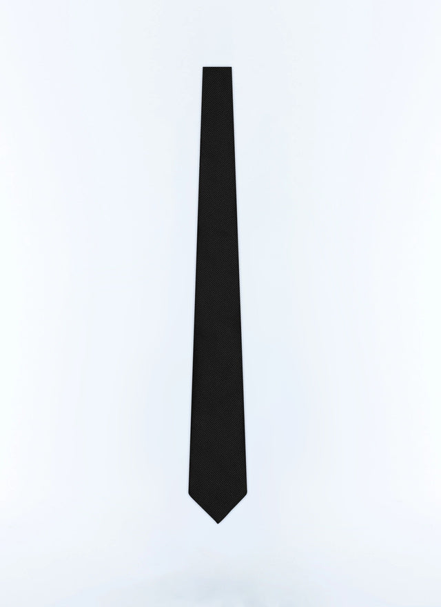 Cravate en soie noire à motif Noir