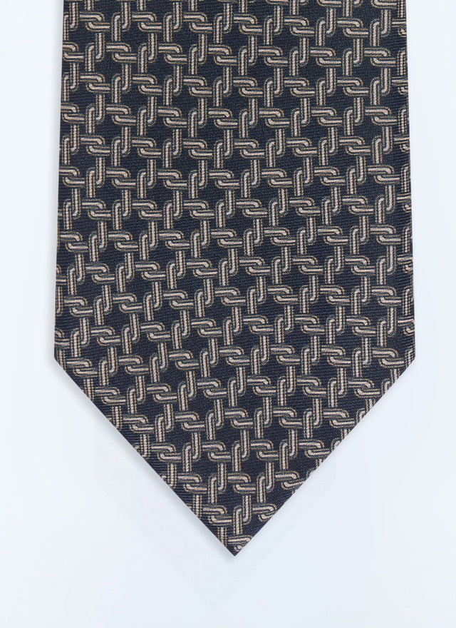 Cravate en jacquard de soie à motif Marine