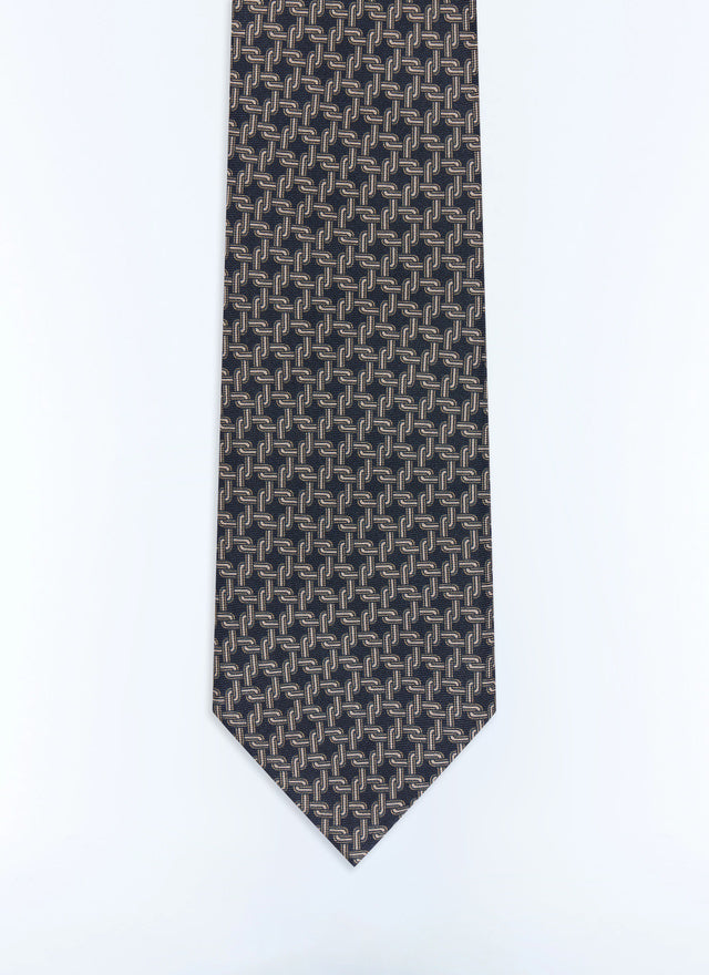 Cravate en jacquard de soie à motif Marine