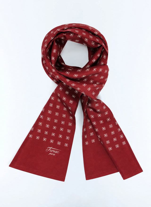 Foulard en soie à motif Bordeaux