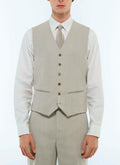 Gilet de costume en toile de laine Beige