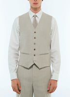 Gilet de costume en toile de laine Beige