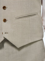 Gilet de costume en toile de laine Beige