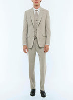 Gilet de costume en toile de laine Beige