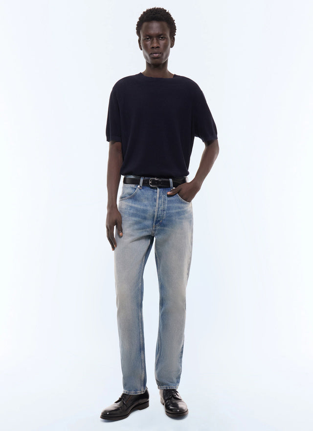 Jean droit 5 poches Bleu clair