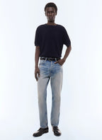 Jean droit 5 poches Bleu clair