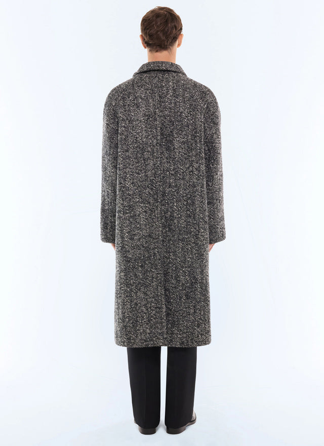 Manteau à manches raglan en laine Acier