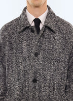 Manteau à manches raglan en laine Acier