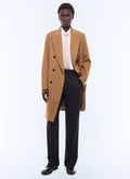 Manteau croisé en laine et cachemire Camel