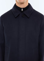 Manteau en drap de laine et cachemire Marine