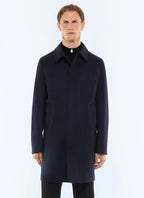 Manteau en drap de laine et cachemire Marine