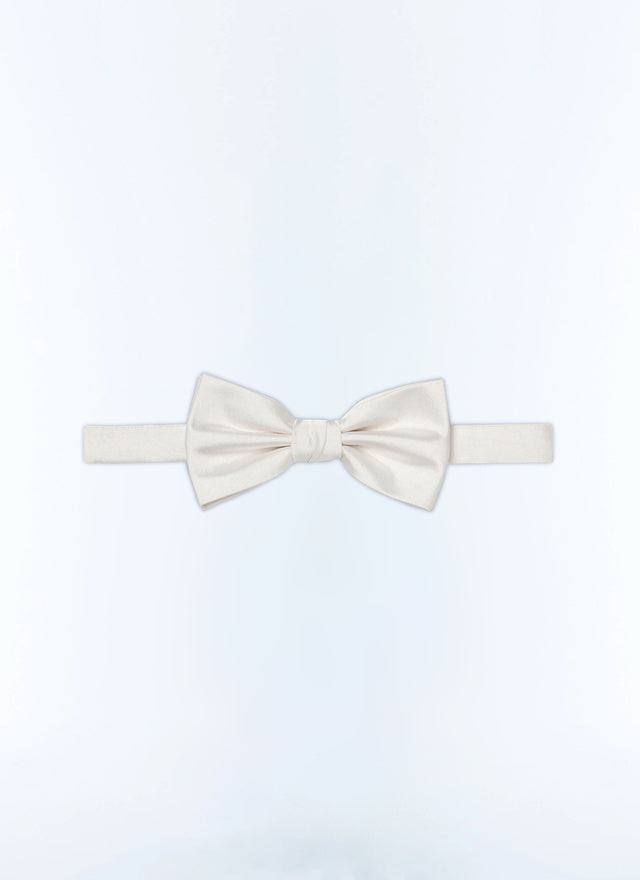 Nœud papillon en satin Ecru