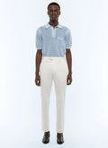 Chino ajusté en toile de coton Blanc