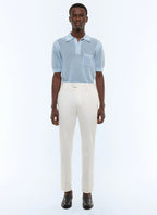 Chino ajusté en toile de coton Blanc