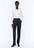 Pantalon large en laine à rayures Marine