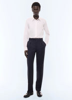 Pantalon large en laine à rayures Marine