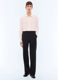 Pantalon smoking large en laine vierge Noir