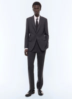 Pantalon de costume en laine fresco Acier