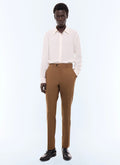 Pantalon de costume en laine vierge Camel