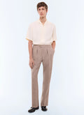 Pantalon de costume en laine à chevrons Ficelle